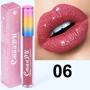 CmaaDU Glitter Liquid Lipstick Matte Waterproof Long Lasting Gloss